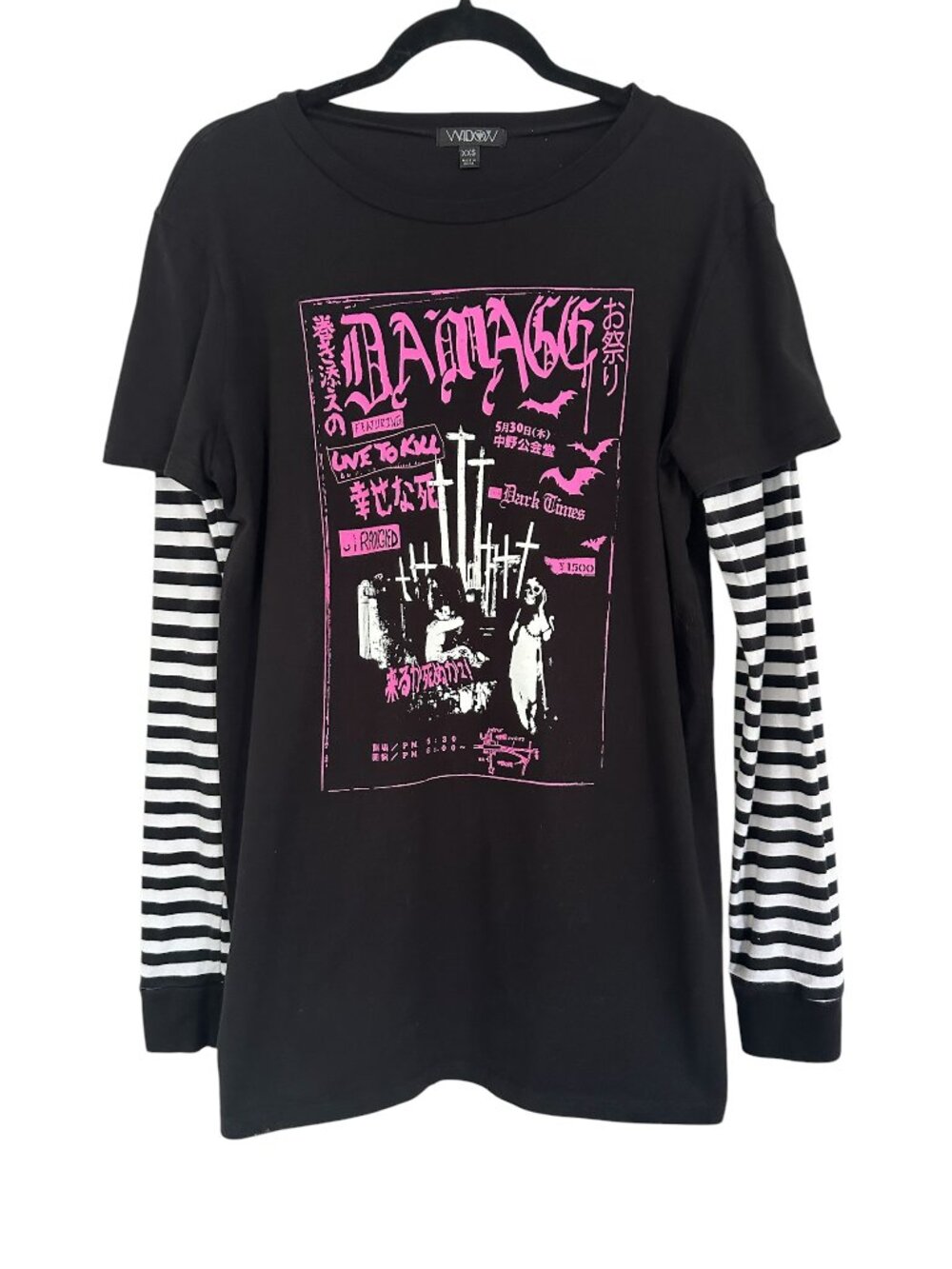 Dolls Kill Widow Damage World Tour Punk Flyer Twofer Tee XXS